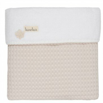 Ledikantdeken Wafel met teddy Pebble / White - Koeka