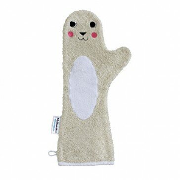 Baby shower glove douche handschoen beige zeehond - invented4kids