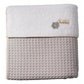 Ledikantdeken Wafel met teddy Oslo Silver Grey / White - Koeka