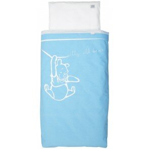 Dekenhoes wieg Silly Pooh blue - Anel