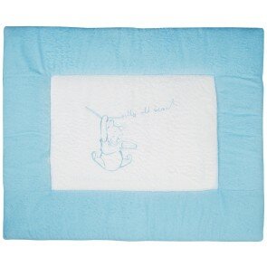 Boxkleed badstof Silly Pooh blue - Anel