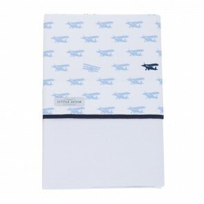Wieglaken Vliegtuig Blauw - Little Dutch