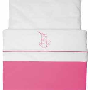 Ledikantlaken Silly Pooh pink met borduur - Anel