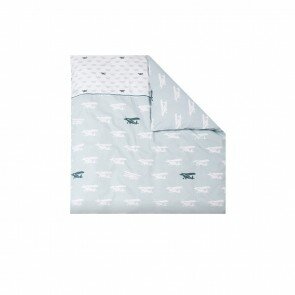 Dekenhoes wieg Vliegtuig Mint – Little Dutch