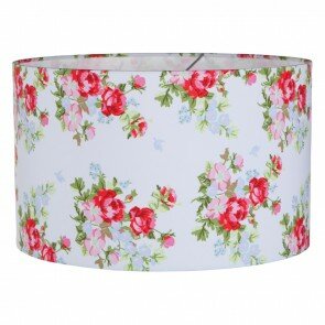 Hanglamp Rond Wit met roosjes - Little Dutch