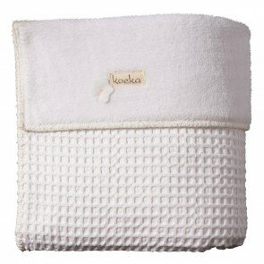 Wiegdeken Wafel met teddy Oslo White / White - Koeka