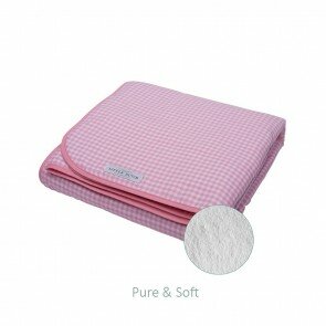 Wiegdeken Pure&Soft Roze klein ruitje - Little Dutch