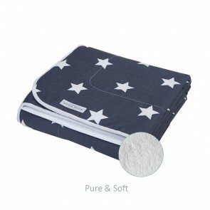 Wiegdeken Pure&Soft Grijs met grote witte ster - Little Dutch