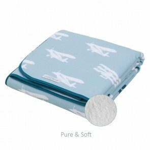 Wiegdeken Pure&Soft Vliegtuig Mint - Little Dutch