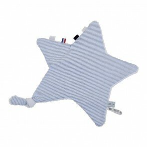 Knuffeldoekje Ster Classic blue small stripes - Little Dutch