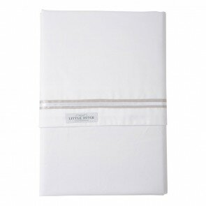 Ledikantlaken Beige en wit bandje - Little Dutch