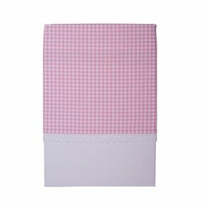 Ledikantlaken Roze klein ruitje - Little Dutch