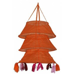 Oranje hanglamp met franjes - global affairs
