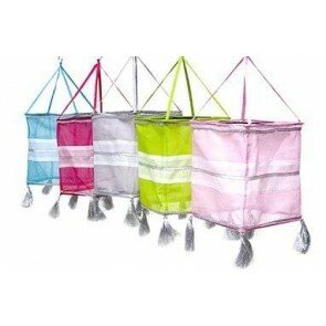 Organza lamp met zilveren franjes - diverse kleuren - global affairs