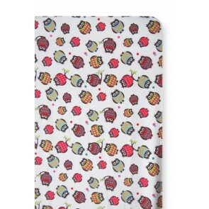 Hoeslaken Uiltjes Multicolor voor ledikantmatras - Cottonbaby