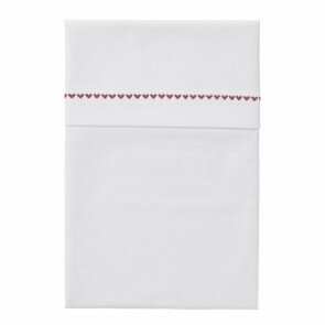 Wieglaken Hartjesrand Raspberry- Cottonbaby
