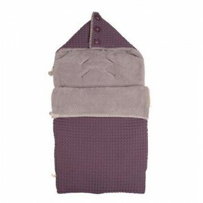 Voetenzak Wafel met teddy Oslo Aubergine / Soft Grey - Koeka