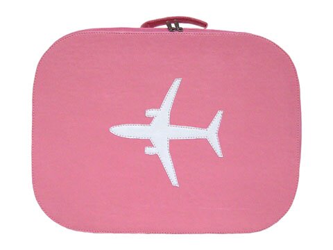 koffer vleigtuig roze